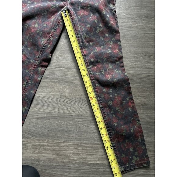 Seven7 Black legging jeans With Rose Pattern RN#109890 Size 8 Stretch Floral - Picture 4 of 8